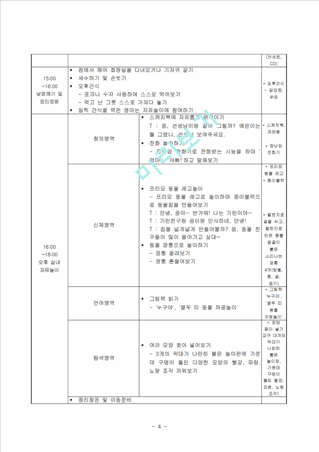 보육실습일지 및 실습소감 및 종합평가 및 아동관찰 사례연구(1-2.hwp