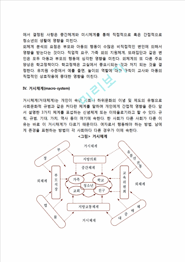 브론펜브레너의 생태학적 체계이론(미시체계, 중간체계, 외체계, 거시체계, 시간체계).hwp