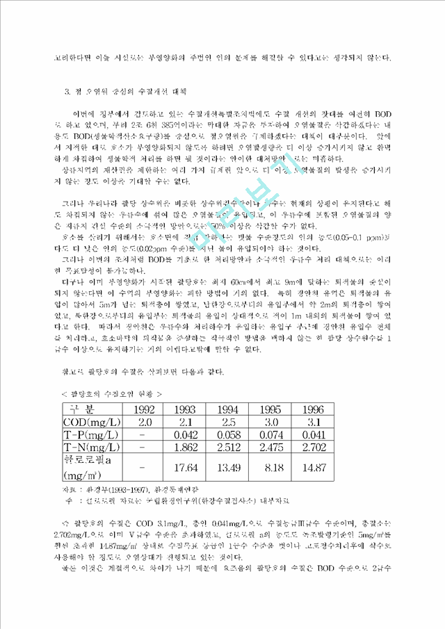 상수원 수질과 물관리 체계의 개선 방안.hwp