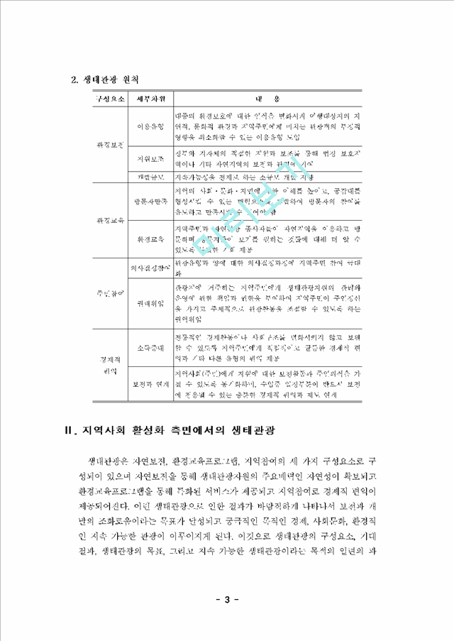 생태관광을 위한 정부지원 정책과 생태관광의 지역사회에의 기여.hwp