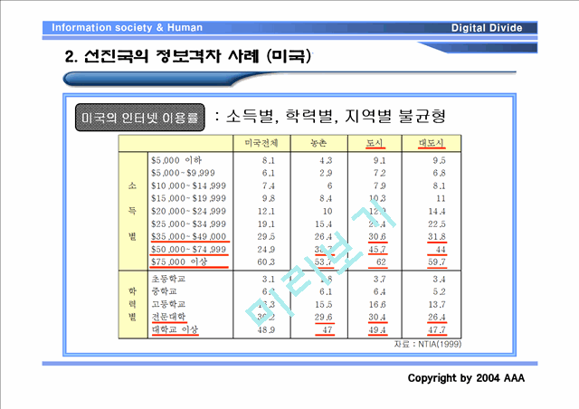 선진국의 정보 격차의 원인과 문제점.ppt