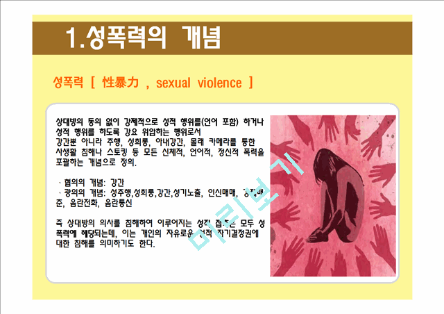 성폭력,성폭력개념,성폭력실태,성폭력유형,성폭력유형분석,성폭력사례,다른나라사례,성폭력해외사례.ppt