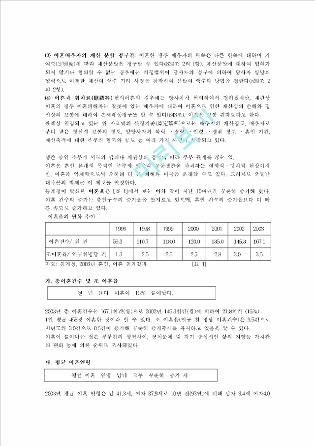 이혼가정에 대한 현황과 실례, 문제점 및 해결방안.hwp