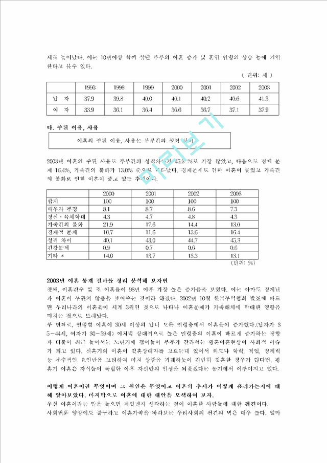 이혼가정에 대한 현황과 실례, 문제점 및 해결방안.hwp