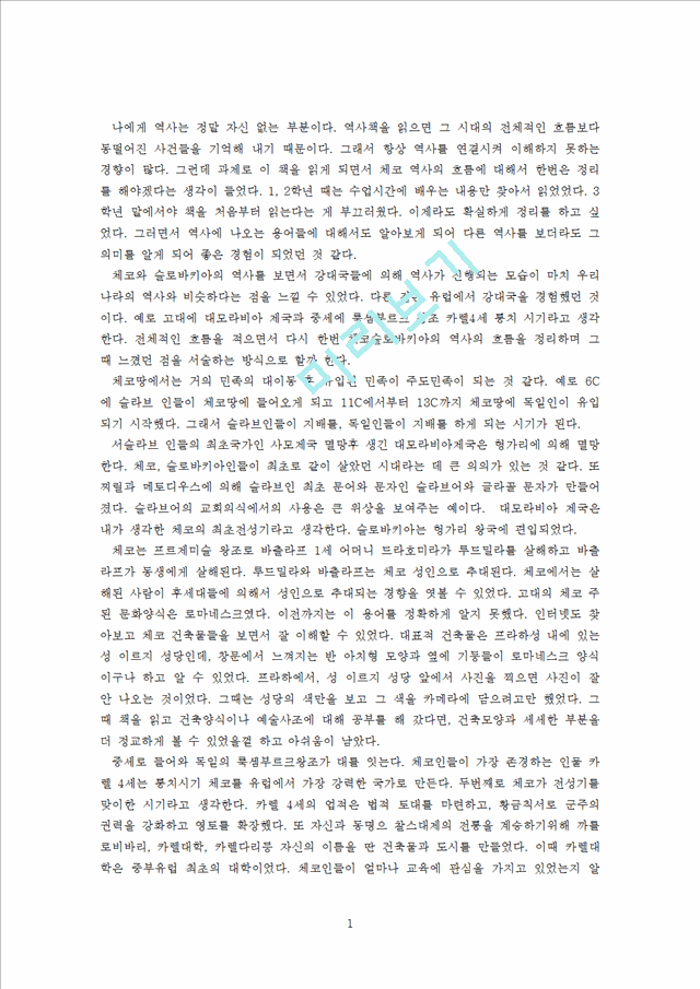 체코슬로바키아사 줄거리 요약 및 감상문, 느낀점, 나의소감 총체적 조사분.doc