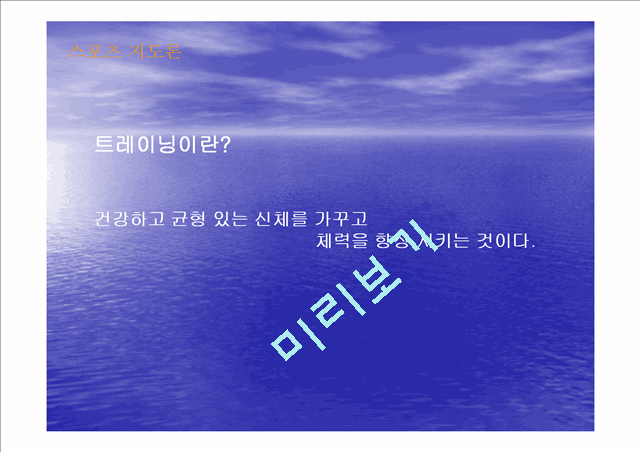 트레이닝의 원리와 개념, 효과.ppt