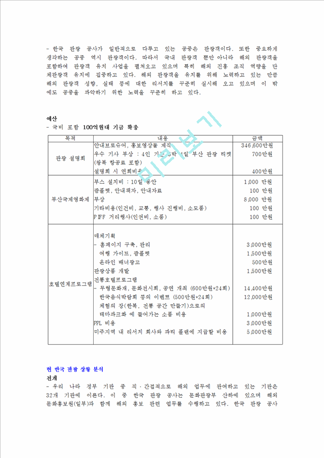 한국관광공사 마케팅 전략.hwp