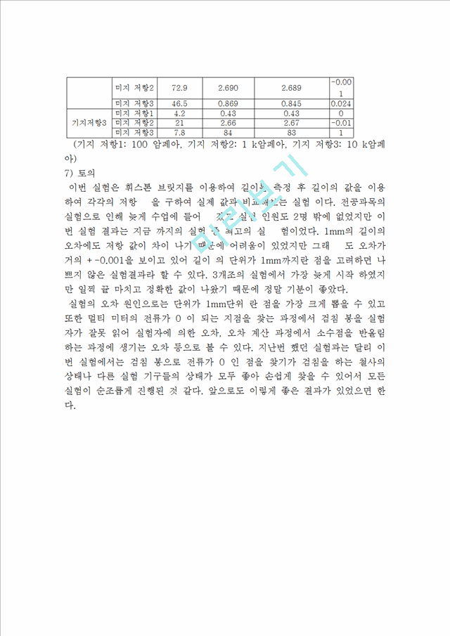 휘스톤 브릿지를 이용한 전기 저항 측정.hwp