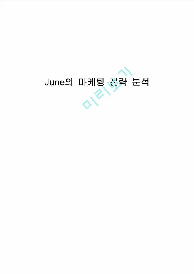 June의 마케팅 전략 분석.doc