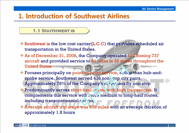 Southwest Airlines,사우스웨스트항공,사우스웨스트항공마케팅전략,사우스웨스트항공기업분석,항공사분석전략.ppt