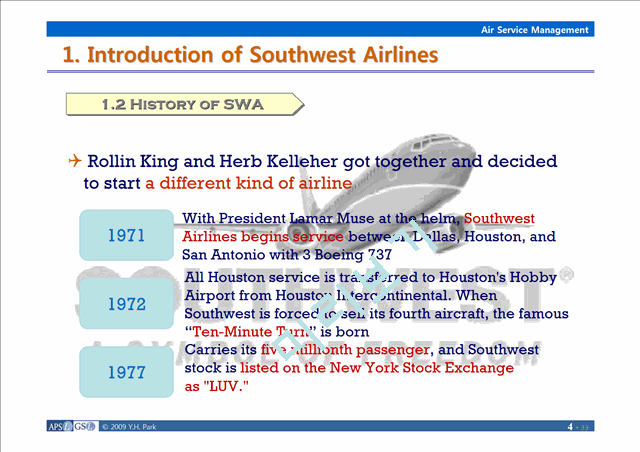 Southwest Airlines,사우스웨스트항공,사우스웨스트항공마케팅전략,사우스웨스트항공기업분석,항공사분석전략.ppt