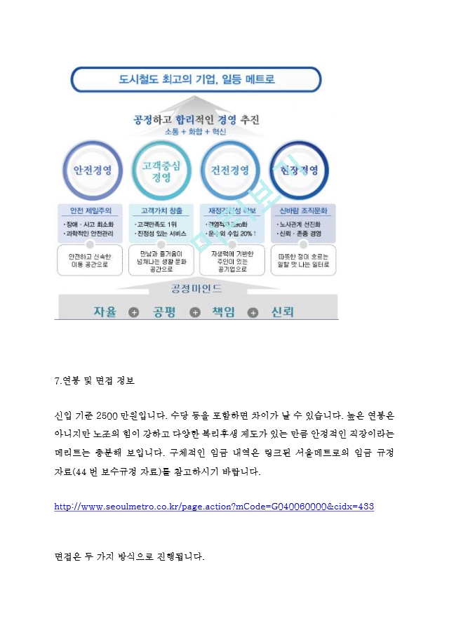 서울메트로 9급 최신 BEST 합격 자기소개서!!!!   (6 )