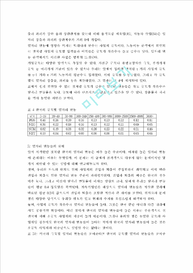 한국의일자리변동과생산성분석   (9 )