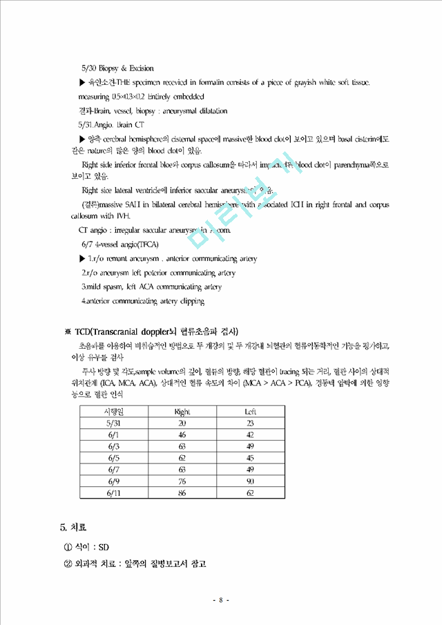 간호실습 사례 - 지주막하 출혈(subarachnoid hemorrhage  SAH).hwp