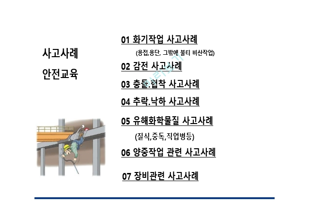 건설현장 사고사례 모음집 화재 감전 충돌 추락 낙하 양중작업 장비 유해화학물질.pptx