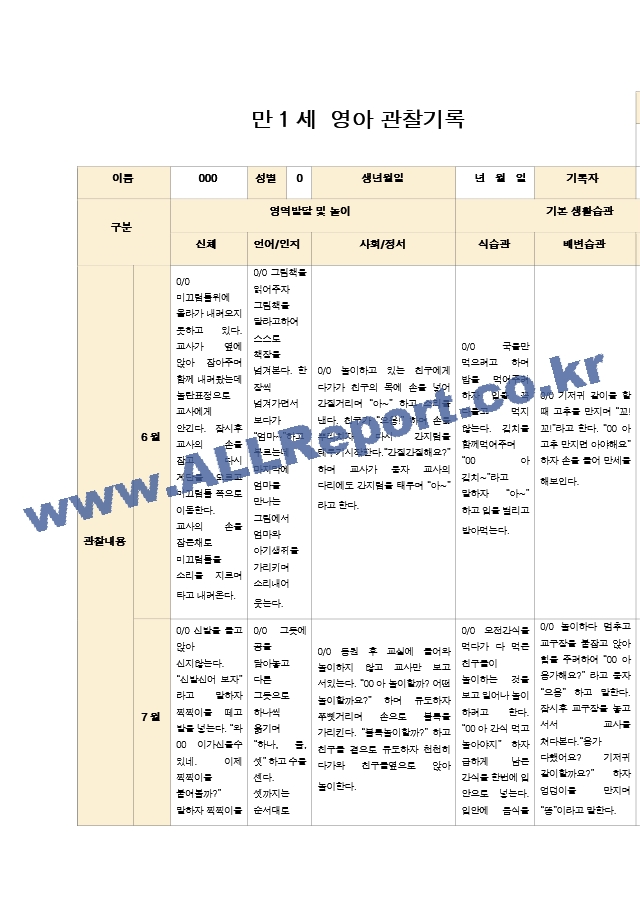 관찰일지 만1세 1학기 7명 15페이지.zip