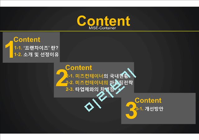 국내 대형 프렌차이즈 외식기업의 현황 및 경영관리 사례(미즈컨테이너).pptx