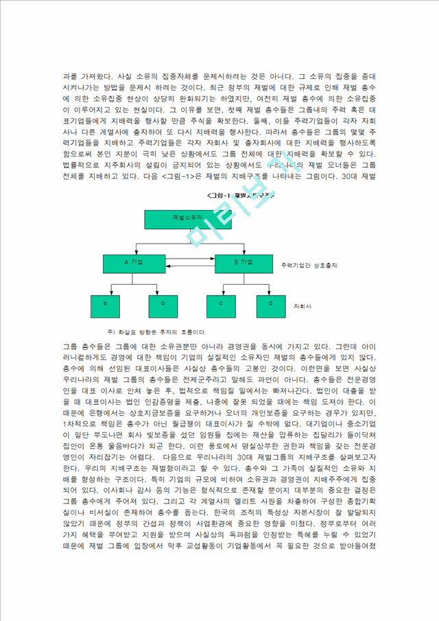 국내대기업의 지배구조와 문제점 분석.hwp