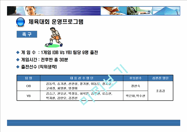 기업단합을 위한 체육대회운영기획안.ppt