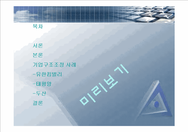 기업의 구조조정 성공사례 분석.ppt