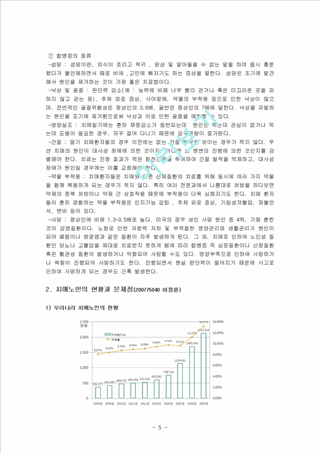 노인복지론-치매노인의 현황, 정부정책, 앞으로 나아갈 방향에 대해.hwp