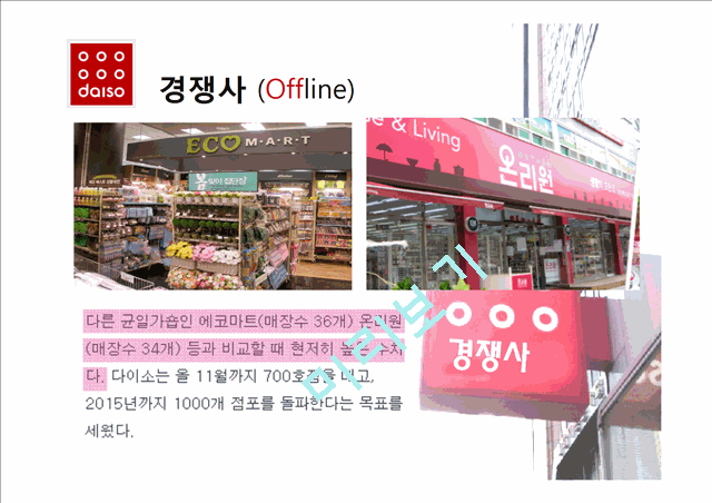 다이소 DAISO 마케팅 SWOT,STP,4P전략분석가 다이소 마케팅시사점 분석(2).pptx