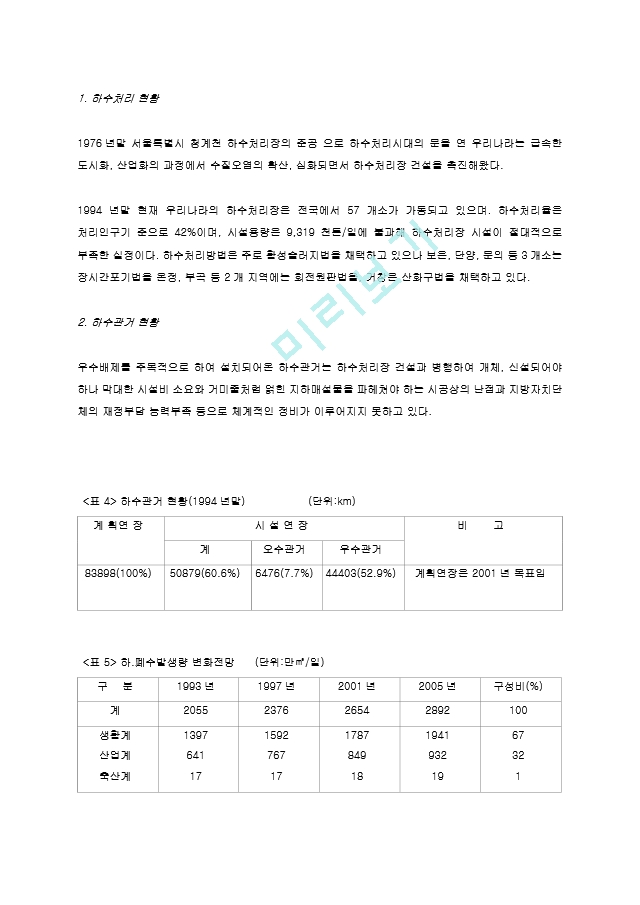 대도시 물관리실태 및 개선방안의 경제적 효과.hwp