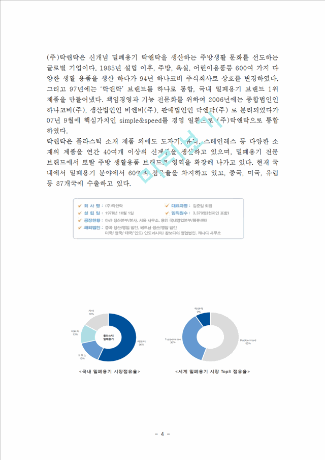 락앤락 기업분석과 락앤락의 한국,중국 마케팅 SWOT,STP,4P전략 분석과 락앤락 성공사례연구 보고서.hwp