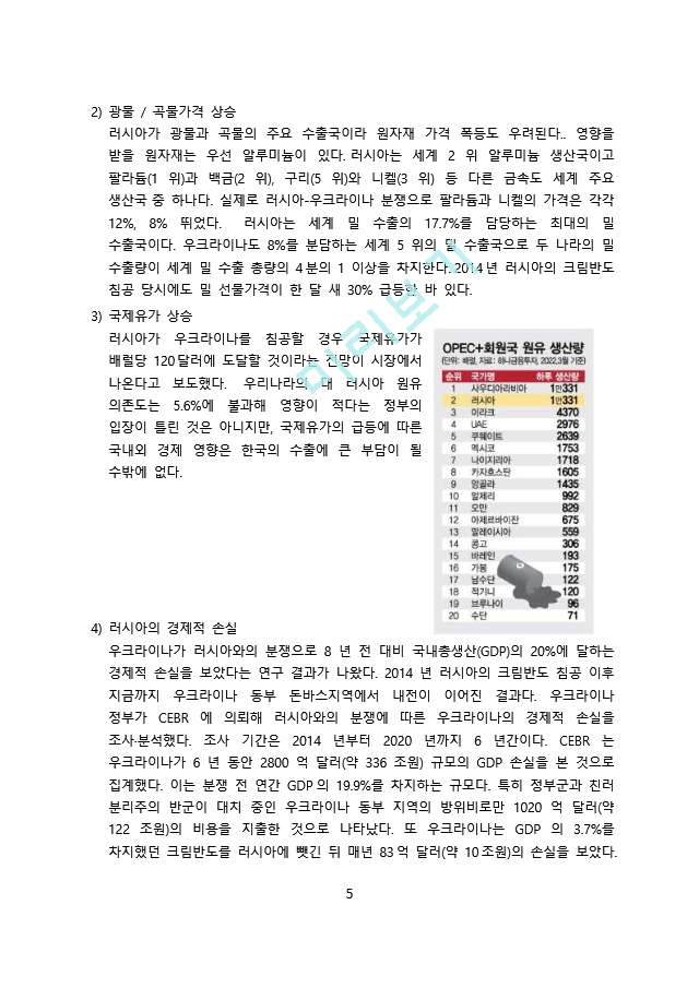 러시아 우크라이나 분쟁 및 경제에 미치는 영향.docx