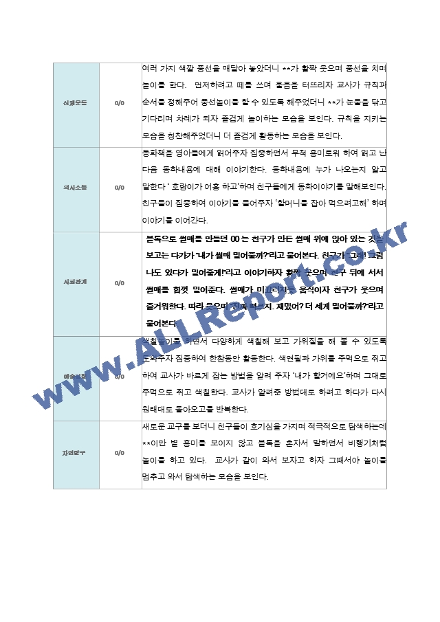 만 2세 2학기 관찰기록 10명.hwp