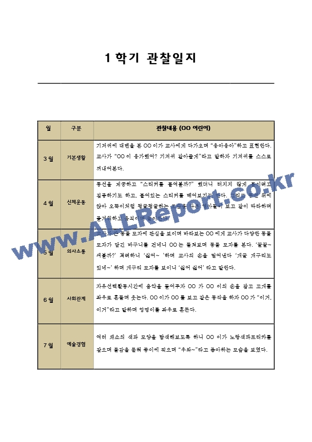 만0세 어린이집 1학기관찰일지,발달종합평가.hwp