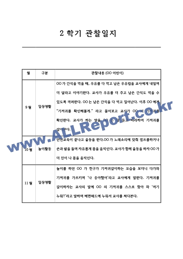 만0세 영아 9월,10월,11월,12월,1월,2월 관찰일지 (관찰내용＋발달종합평가) - 일상생활,놀이활동.hwp