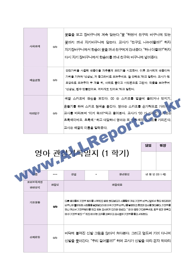 만1세 1년 3월-2월 관찰일지 10명 20 페이지.hwp