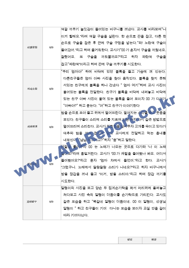 만1세 2학기 관찰기록일지 9-2월  9명.hwp