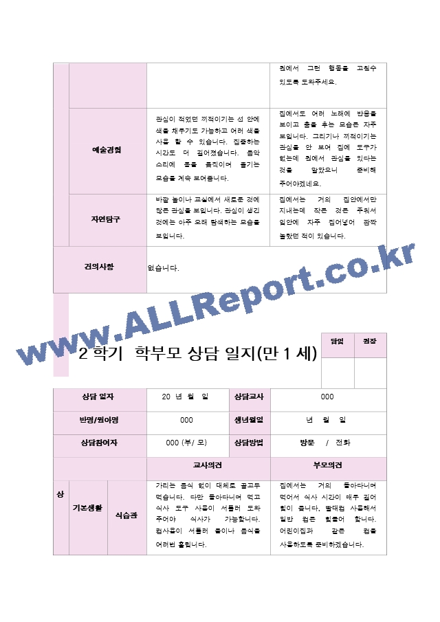 만1세 7명 2학기 상담일지.hwp