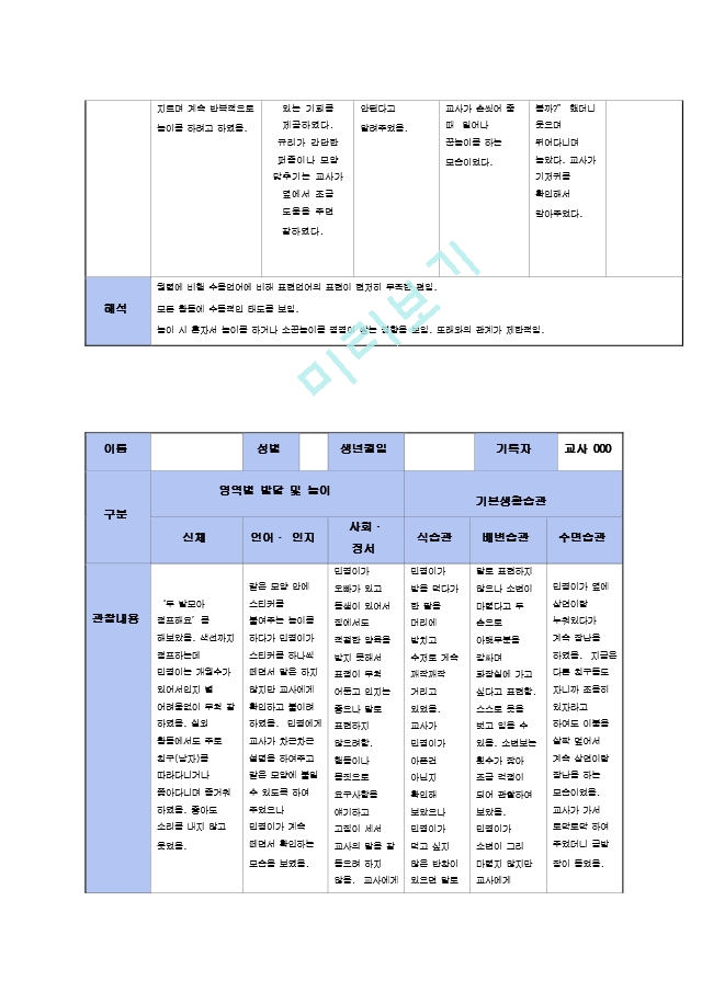 만2세   3-4월 영아 관찰일지.hwp