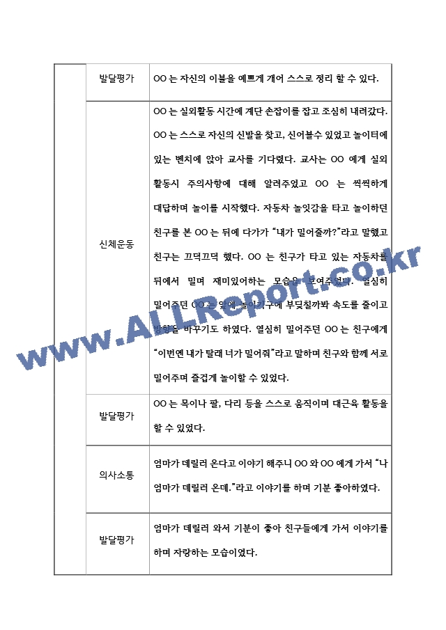 만2세 영아반 2학기 관찰일지  관찰일지＋발달평가  10Page 분량 관찰일지.hwp