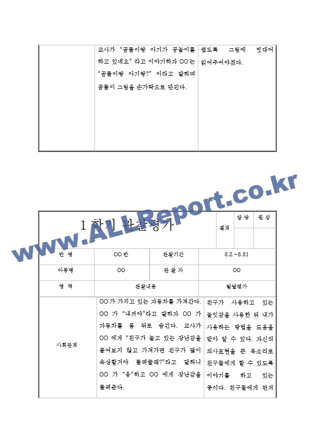 만2세 1년 관찰일지＋관찰평가 20페이지 분량.hwp