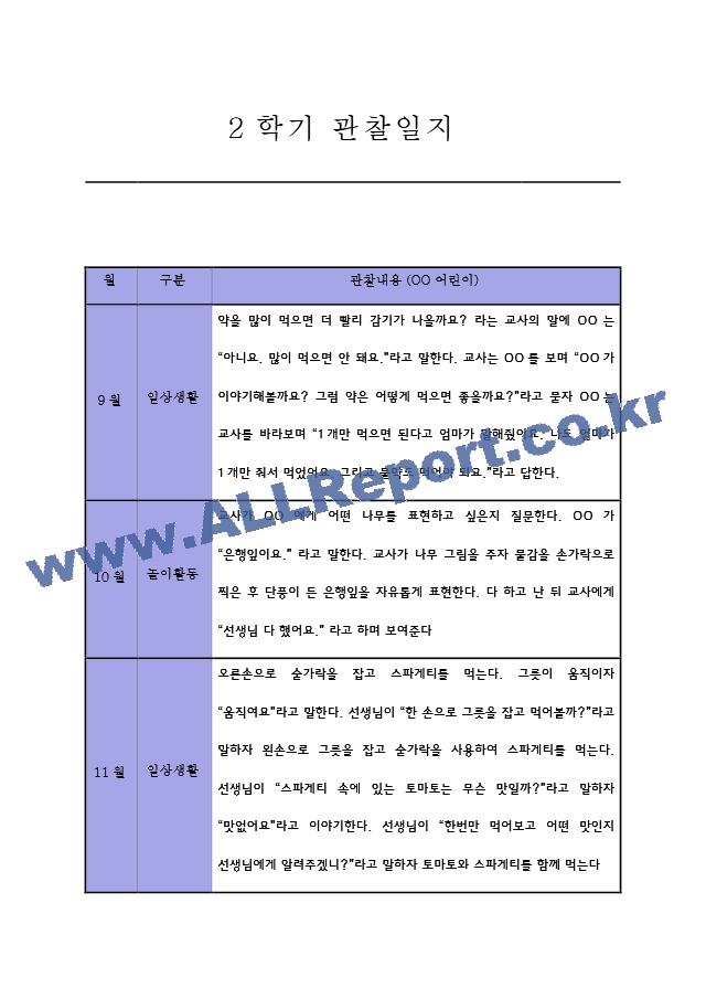 만3세 2학기 관찰일지 5명 (만3세 유아관찰기록,유아관찰일지).zip