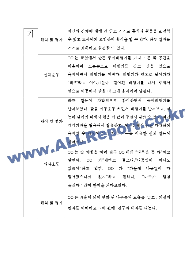 만5세 (7세) 9월,10월,11월,12월,1월,2월 관찰일지 - 10Page 분량 관찰일지.hwp