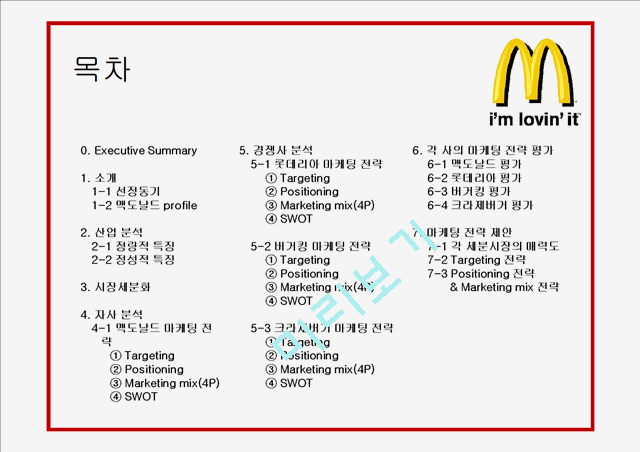 맥도날드 마케팅전략분석과 맥도날드 경쟁사 전략과 비교분석및 맥도날드 새로운 마케팅전략 제안.pptx