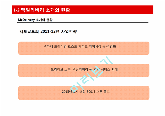 맥도날드 맥딜리버리 경영사례분석및 한계및 문제점분석과 개선방안,느낀점.pptx