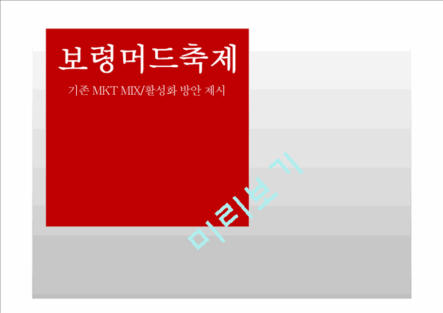 보령머드축제,지역축제 마케팅,축제마케팅전략사례,브랜드마케팅,서비스마케팅,글로벌경영,사례분석,swot,stp,4p.pptx