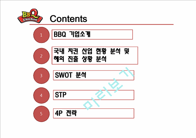 비비큐,BBQ 기업분석,BBQ 치킨시장,BBQ 프랜차이즈,브랜드마케팅,서비스마케팅,글로벌경영,사례분석,swot,stp,4p(2).pptx