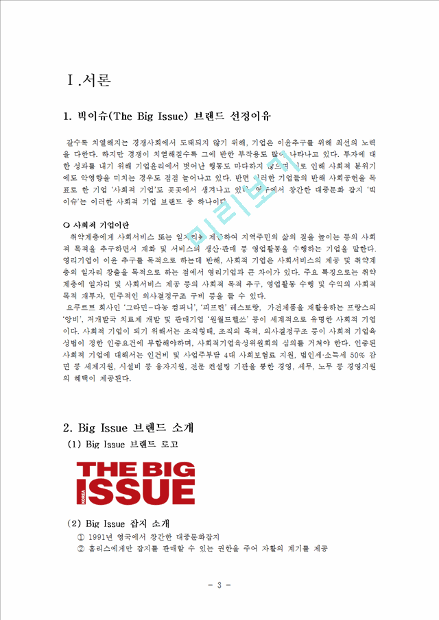 빅 이슈(The Big Issue) 브랜드 소개와 전략분석,마케팅분석 및 핵심전략도출.hwp