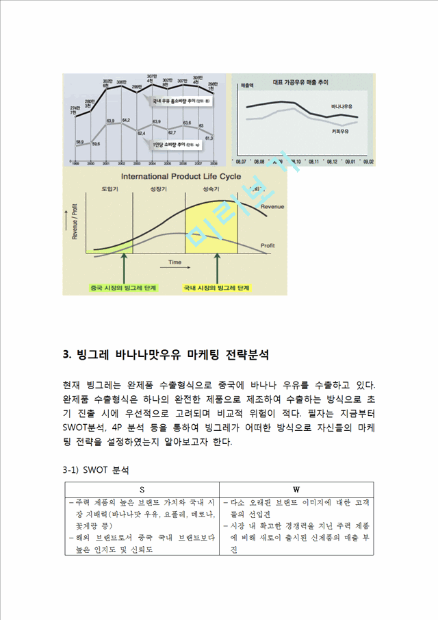 빙그레 바나나맛우유 마케팅전략분석과 바나나우유 중국시장진출 전략및 바나나맛우유 새로운 전략제안.hwp