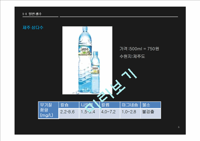 생수시장,생수시장마케팅,생수마케팅,생수,에비앙,삼다수,고급생수,일반생수.pptx