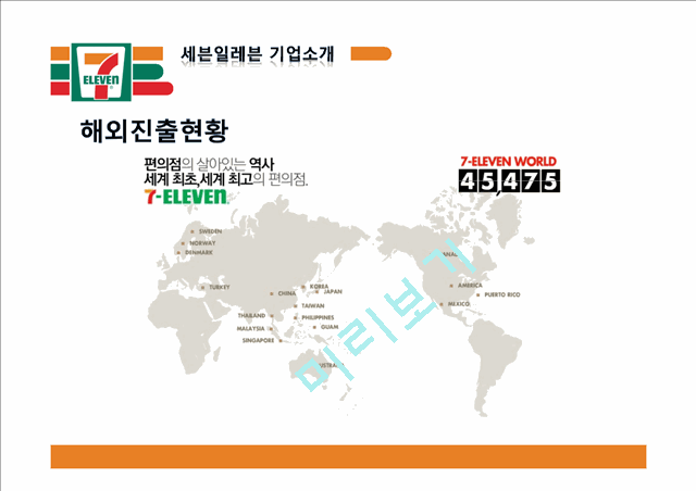 세븐일레븐 기업분석과 SWOT분석 세븐일레븐 경영전략과 마케팅 4P,STP분석 세븐일레븐 문제점과 해결방안제안 PPT.pptx