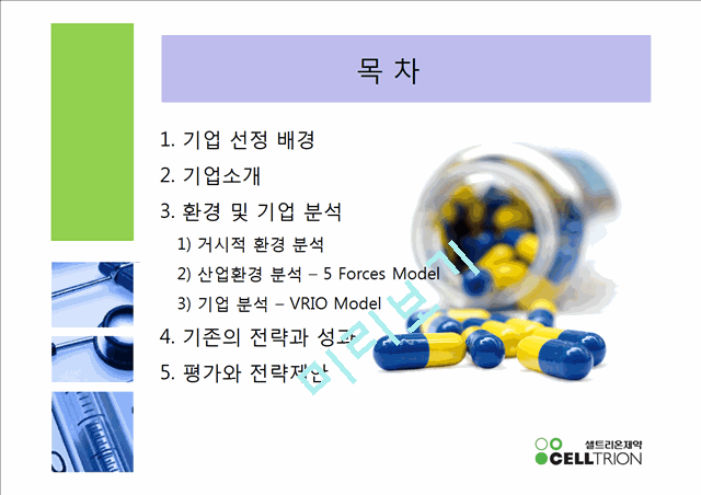 셀트리온제약의 기업소개와 기업분석,기존의 전략과 성과 및 전략제안.pptx