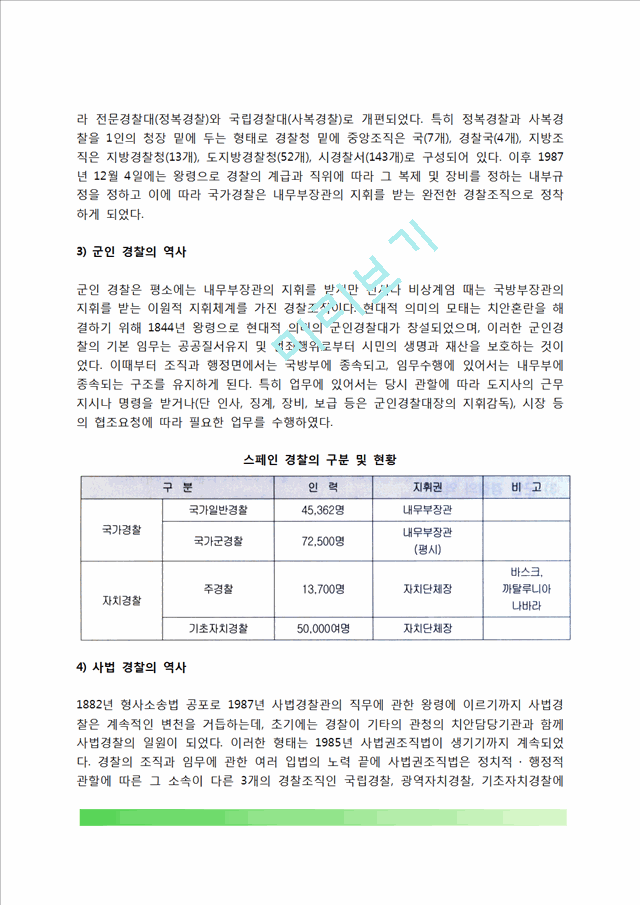 스페인 경찰의 역사(스페인 경찰제도 발전과정), 스페인경찰조직.hwp